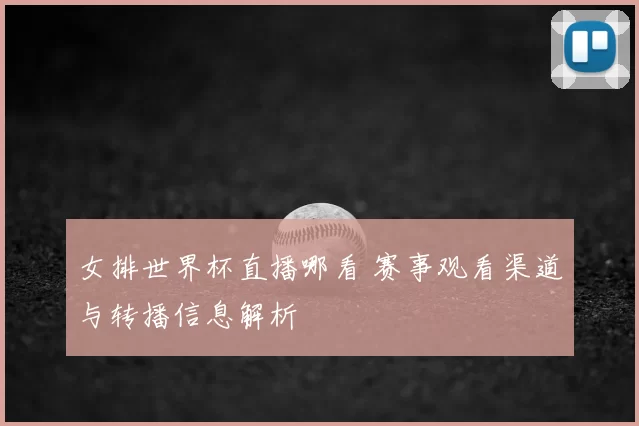 女排世界杯直播哪看 赛事观看渠道与转播信息解析